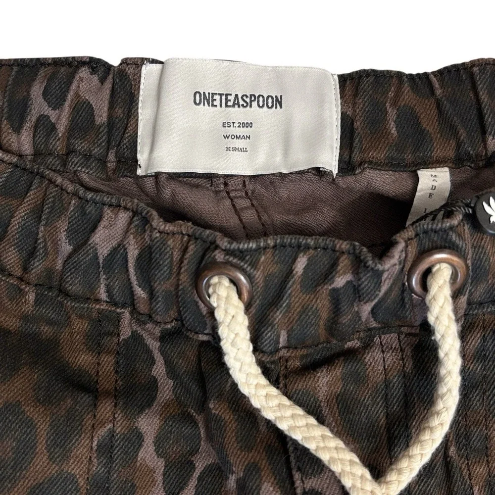 NWT OneTeaspoon Pants Sz XS Bronze Leo B Leopard  Shabbies Cotton Elastic Waist - Picture 7 of 16